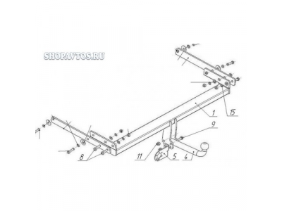Фаркоп на Ford Kuga SUV 2008-2013гг. от AvtoS Фаркоп на Ford Kuga SUV 2008-2013гг.