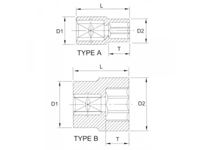 Головка торцевая 12гр. 1/4" 4 мм