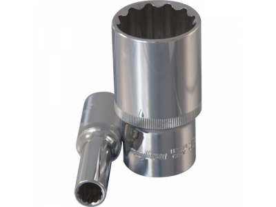 Головка торцевая 12 гранная глубокая 1/2"DR 18мм., Ombra 112218 от OMBRA Головка торцевая 12 гранная глубокая 1/2"DR 18мм., Ombra 112218