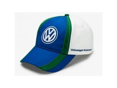 Бейсболка Volkswagen Motorsport Baseball Cap, Blue/Green/White от VAG Бейсболка Volkswagen Motorsport Baseball Cap, Blue/Green/White