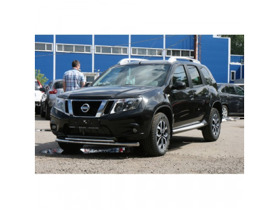 Защита переднего бампера труба d60/42 двойная, Nissan Terrano 2014- от SOUZ96 Защита переднего бампера труба d60/42 двойная, Nissan Terrano 2014-
